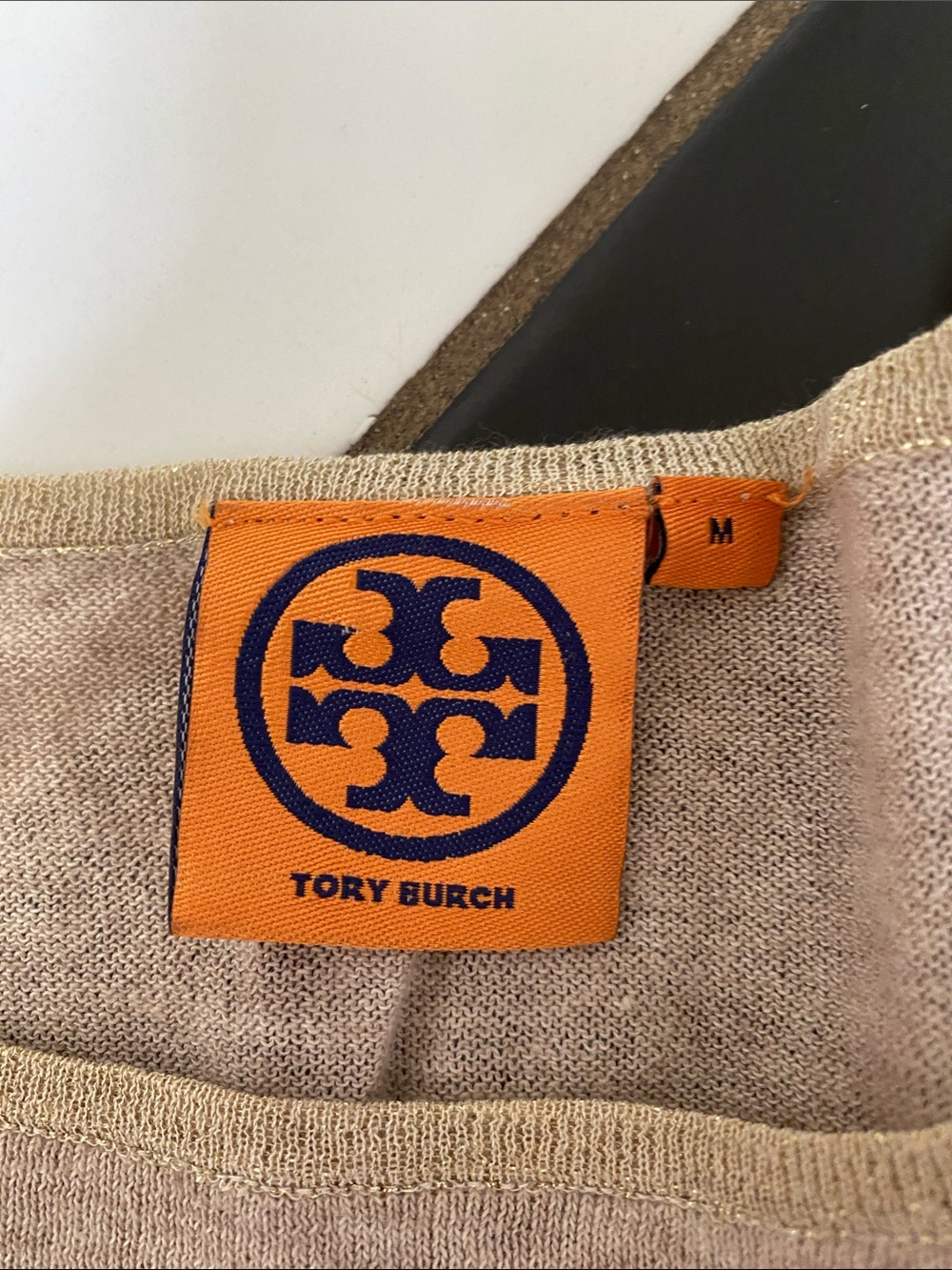 Tory Burch Light Beige Crewneck Long-Sleeve Sweater M